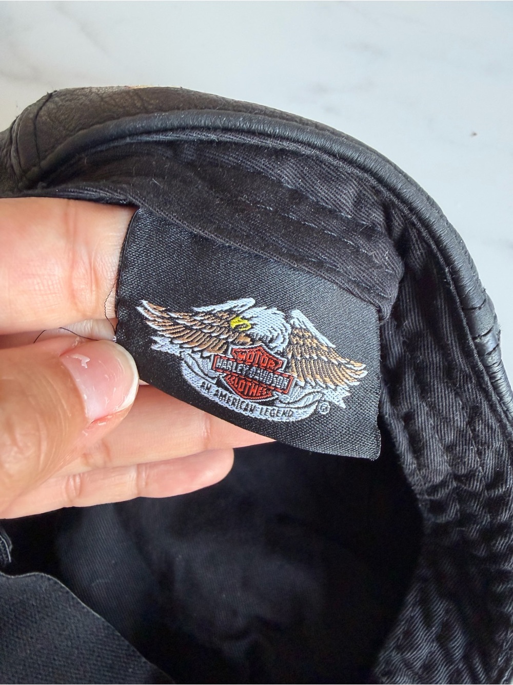 Vintage Harley-Davidson Black Leather Beret Embroidered Biker Hat Unisex - Picture 10 of 14